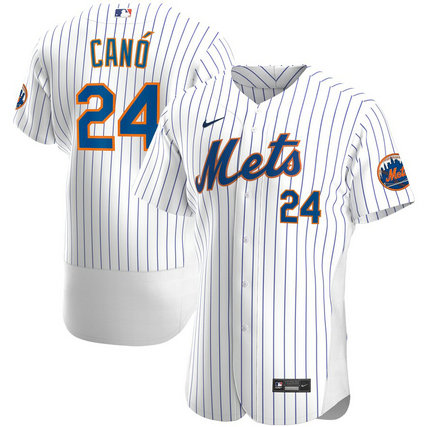 New York Mets #24 Robinson Cano Men's Nike White Home 2020 Authentic Player MLB Jersey