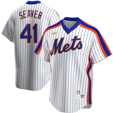 New York Mets #41 Tom Seaver Nike Home Cooperstown Collection Player MLB Jersey White