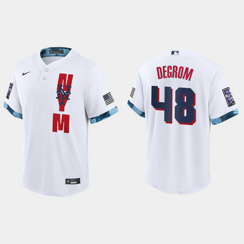 New York Mets #48 Jacob deGrom 2021 Mlb All Star Game Fan's Version White Jersey