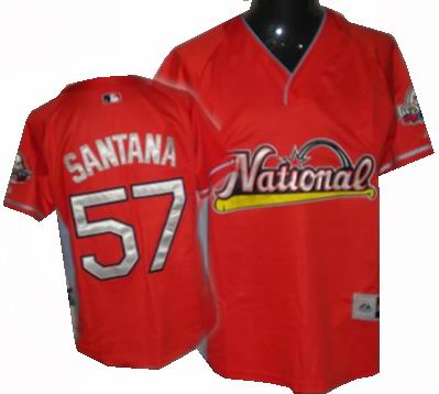 New York Mets #57 Johan Santana red 2009 All Star