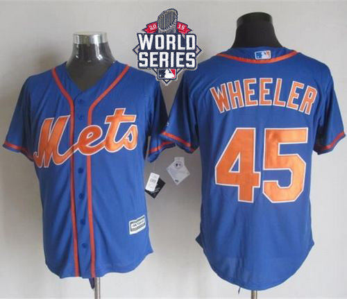 New York Mets 45 Zack Wheeler Alternate Camo Cool Base 2015 World Series Patch MLB Jersey