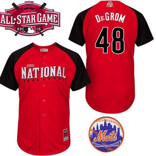New York Mets 48 Jacob DeGrom Red 2015 All-Star National League Baseball Jersey