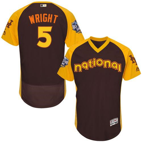 New York Mets 5 David Wright Brown Flexbase Authentic Collection 2016 All-Star National League Baseball Jersey
