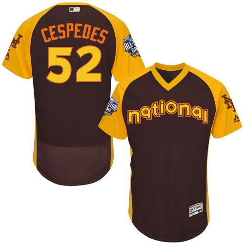 New York Mets 52 Yoenis Cespedes Brown Flexbase Authentic Collection 2016 All-Star National League Baseball Jersey