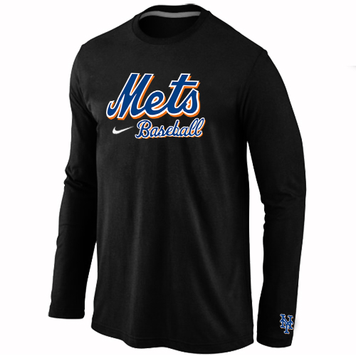 New York Mets Long Sleeve T-Shirt Black