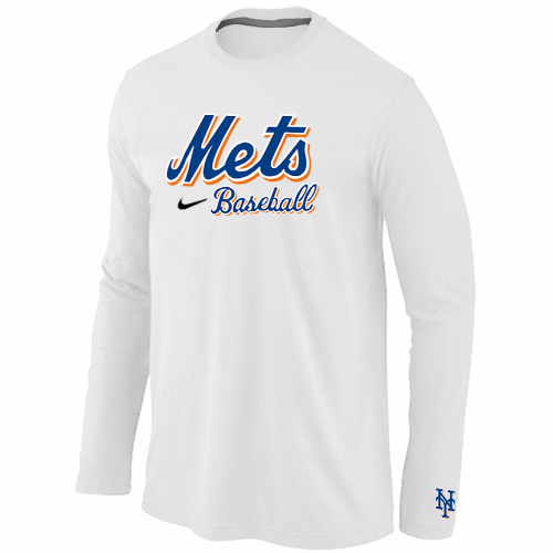 New York Mets Long Sleeve T-Shirt White