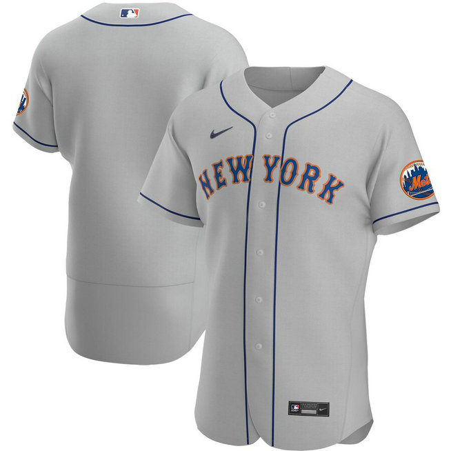 New York Mets Men's Nike Gray Road 2020 Authentic Official Team MLB Jersey