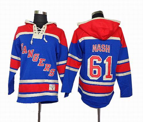 New York Rangers #61 Rick Nash blue red Hoody