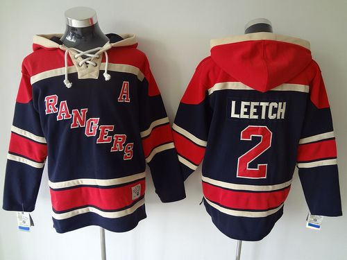 New York Rangers 2 Brian Leetch Navy Blue Sawyer Hooded Sweatshirt NHL jersey