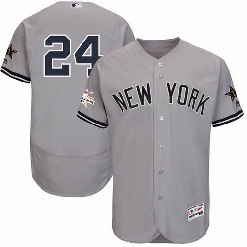 New York Yankees #24 Gary Sanchez Majestic Gray 2017 MLB All-Star Game Worn FlexBase Jersey