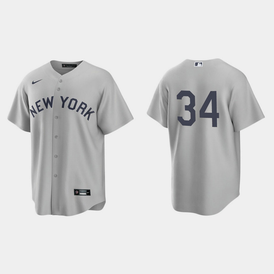New York Yankees #34 Justin Wilson Men's Nike Gray 2021 Field of Dreams Game MLB Jersey