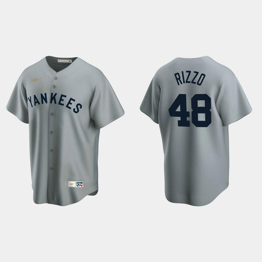 New York Yankees #48 Anthony Rizzo Men's Nike Gray Cooperstown Collection MLB Jersey
