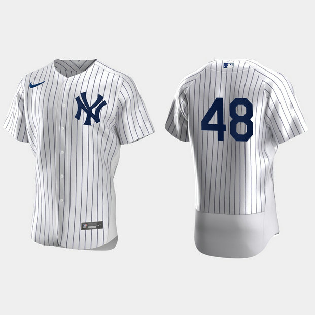New York Yankees #48 Anthony Rizzo Men's Nike White Authentic Home MLB Jersey