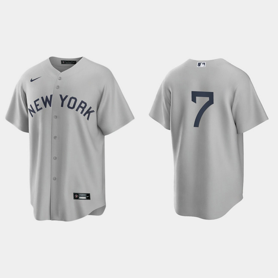 New York Yankees #7 Mickey Mantle Men's Nike Gray 2021 Field of Dreams Game MLB Jersey