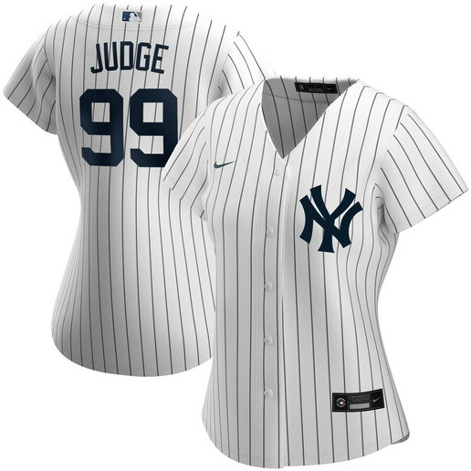 New York Yankees #99 Aaron Judge Nike Women's Home 2020 MLB Player Name Jersey White