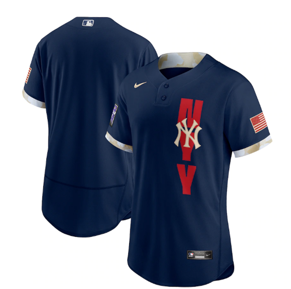 New York Yankees Blank 2021 Navy All-Star Flex Base Stitched MLB Jersey