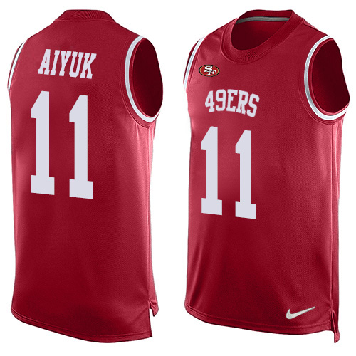 Nike 49ers #11 Brandon Aiyuk Red Team Color Men's Stitched NFL Limited Tank Top Jersey