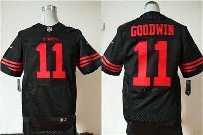Nike 49ers #11 Marquise Goodwin Black Alternate Men's Stitched NFL Elite Jersey