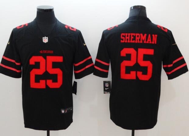 Nike 49ers #25 Richard Sherman Black Men's Stitched NFL Elite Jersey