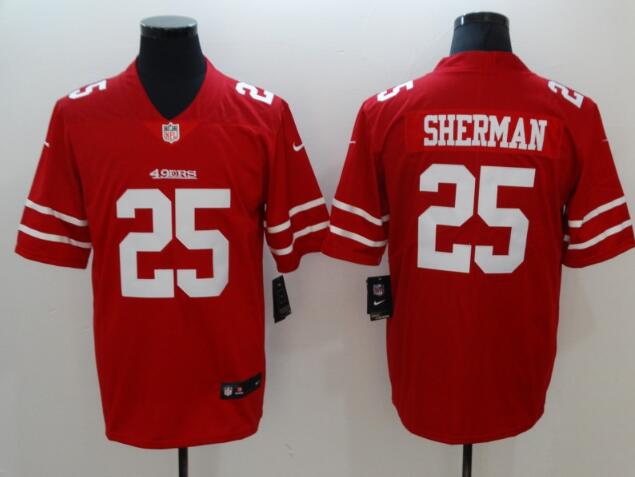 Nike 49ers #25 Richard Sherman Red Men's Stitched NFL Elite Jersey