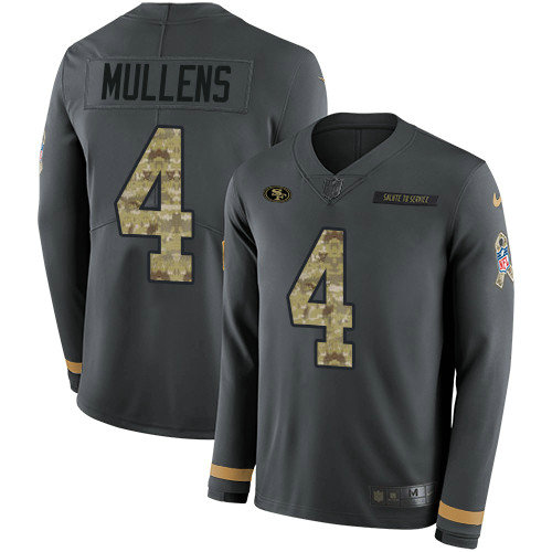 Nike 49ers #4 Nick Mullens Anthracite Salute to Service Youth