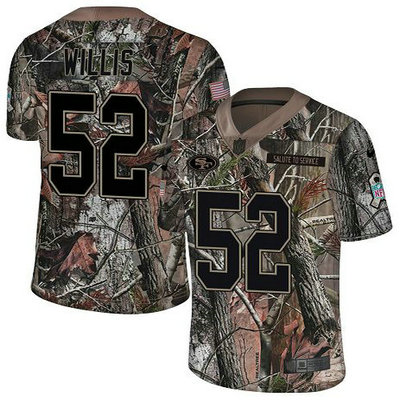 Nike 49ers #52 Patrick Willis Camo Youth Stitched NFL Limited Rush Realtree Jersey