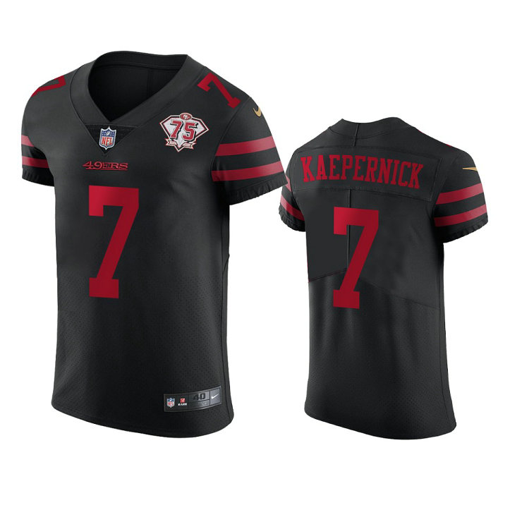 Nike 49ers #7 Colin Kaepernick Black Alternate Men's 75th Anniversary Stitched NFL Vapor Untouchable Elite Jersey