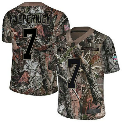 Nike 49ers #7 Colin Kaepernick Camo Youth Stitched NFL Limited Rush Realtree Jersey