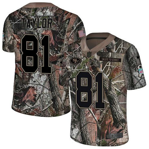 Nike 49ers #81 Trent Taylor Camo Youth Stitched NFL Limited Rush Realtree Jersey