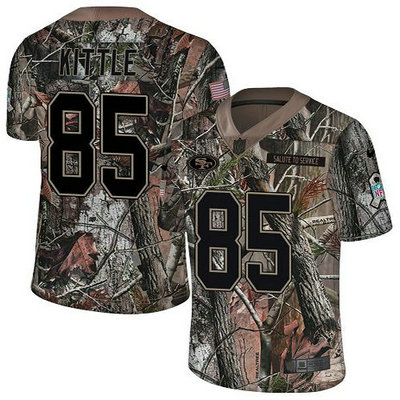 Nike 49ers #85 George Kittle Camo Youth Stitched NFL Limited Rush Realtree Jersey