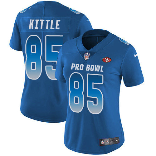 Nike 49ers #85 George Kittle Royal Women's Stitched NFL Limited NFC 2019 Pro Bowl Jersey
