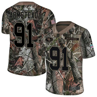 Nike 49ers #91 Arik Armstead Camo Youth Stitched NFL Limited Rush Realtree Jersey