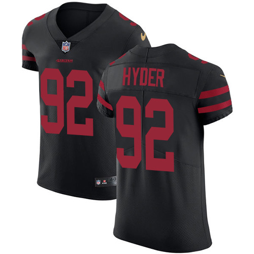 Nike 49ers #92 Kerry Hyder Black Alternate Men's Stitched NFL New Elite Jersey