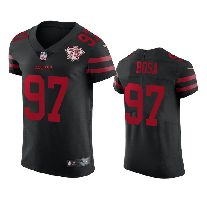 Nike 49ers #97 Nick Bosa Black Alternate Men's 75th Anniversary Stitched NFL Vapor Untouchable Elite Jersey