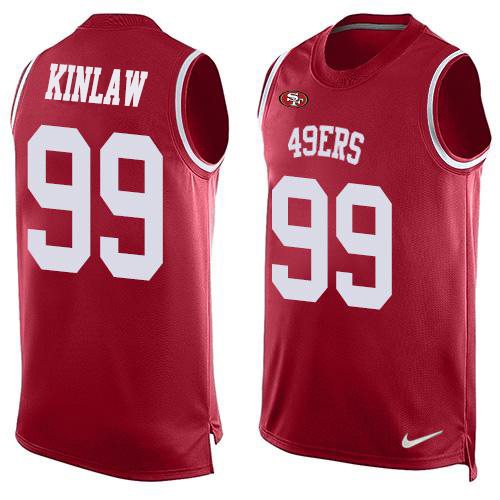 Nike 49ers #99 Javon Kinlaw Red Team Color Men's Stitched NFL Limited Tank Top Jersey