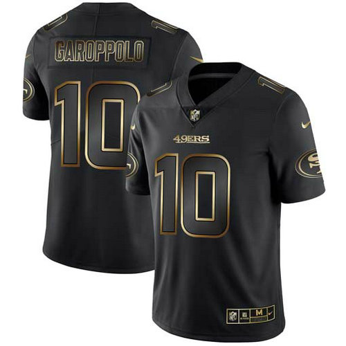 Nike 49ers 10 Jimmy Garoppolo Black Gold Vapor Untouchable Limited Jersey