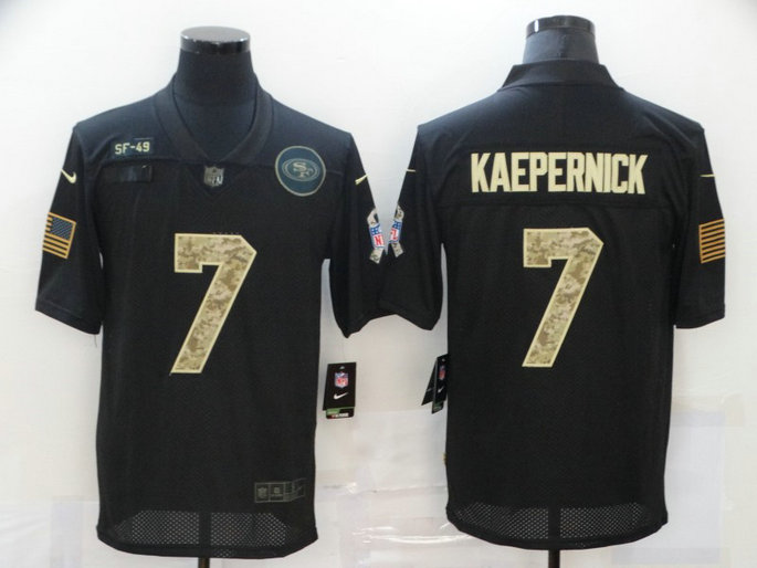 Nike 49ers 7 Colin Kaepernick Black Camo 2020 Salute To Service Limited Jersey1