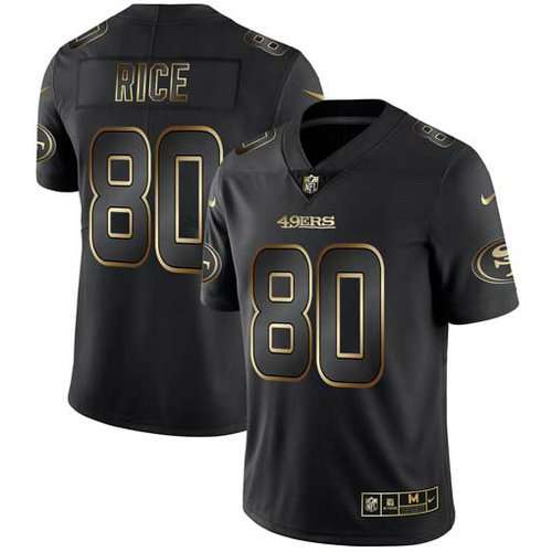 Nike 49ers 80 Jerry Rice Black Gold Vapor Untouchable Limited Jersey