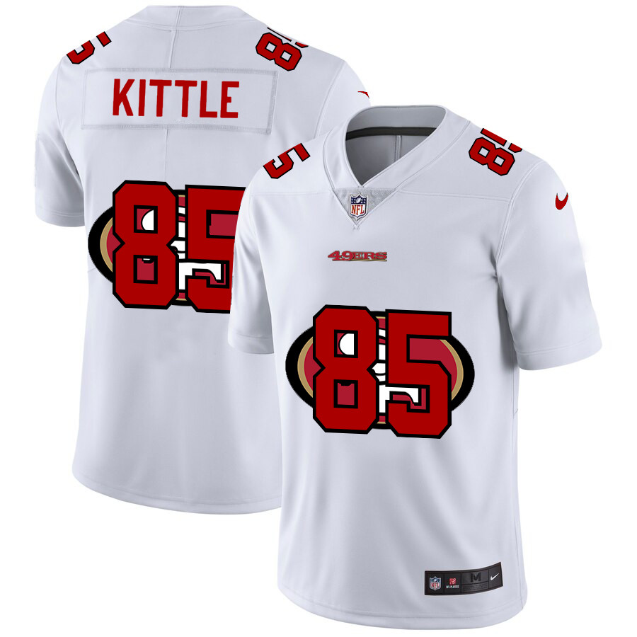 Nike 49ers 85 George Kittle White Shadow Logo Limited Jersey