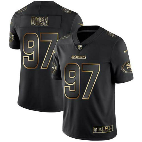 Nike 49ers 97 Nick Bosa Black Gold Vapor Untouchable Limited Jersey