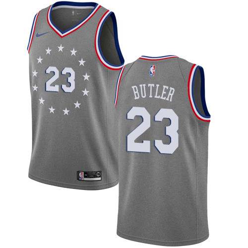 Nike 76ers #23 Jimmy Butler Gray NBA Swingman City Edition 2018 19 Jersey