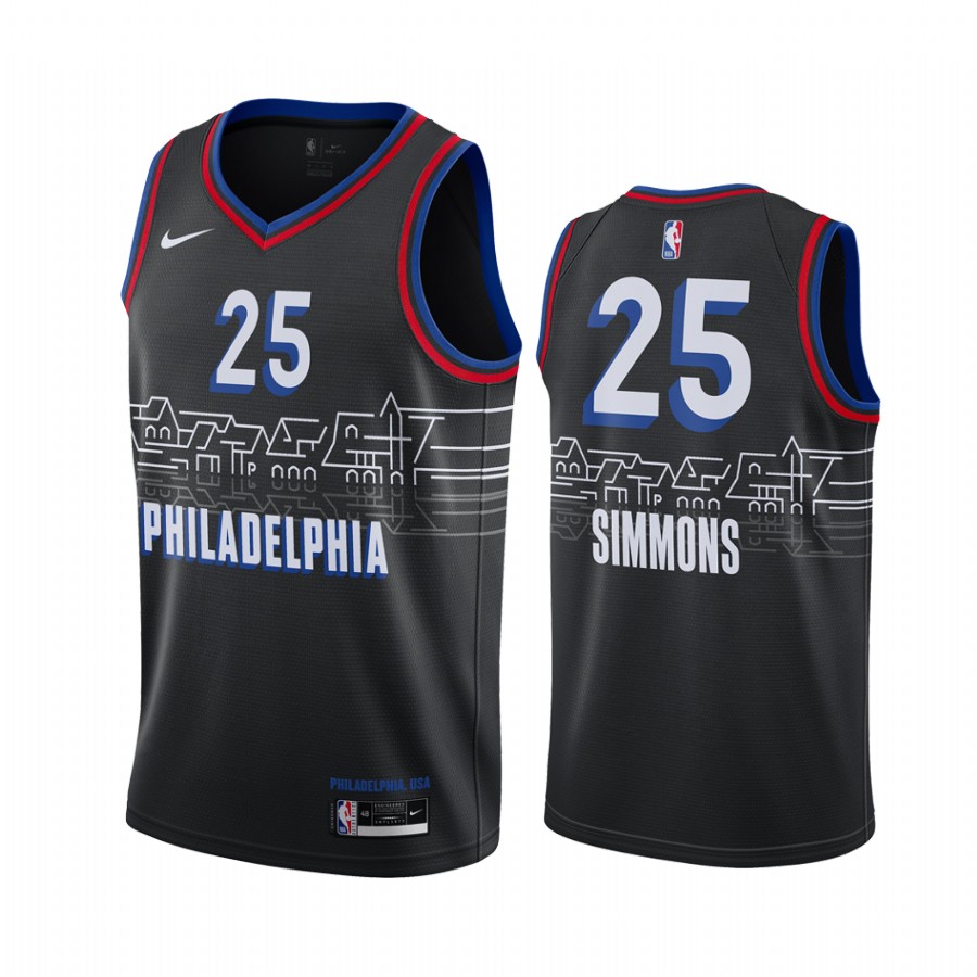 Nike 76ers #25 Ben Simmons Black NBA Swingman 2020-21 City Edition Jersey