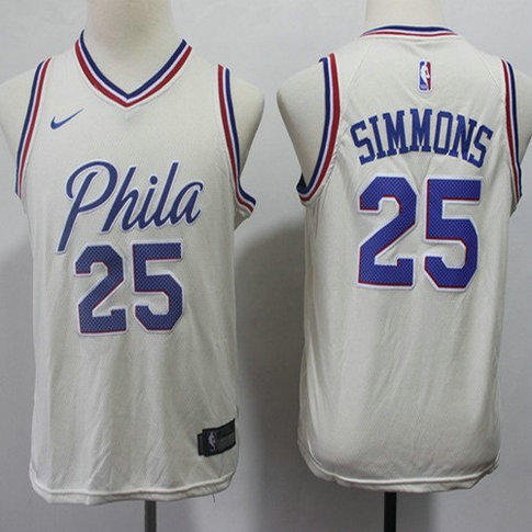 Nike 76ers #25 Ben Simmons Cream Youth NBA Swingman City Edition Jersey