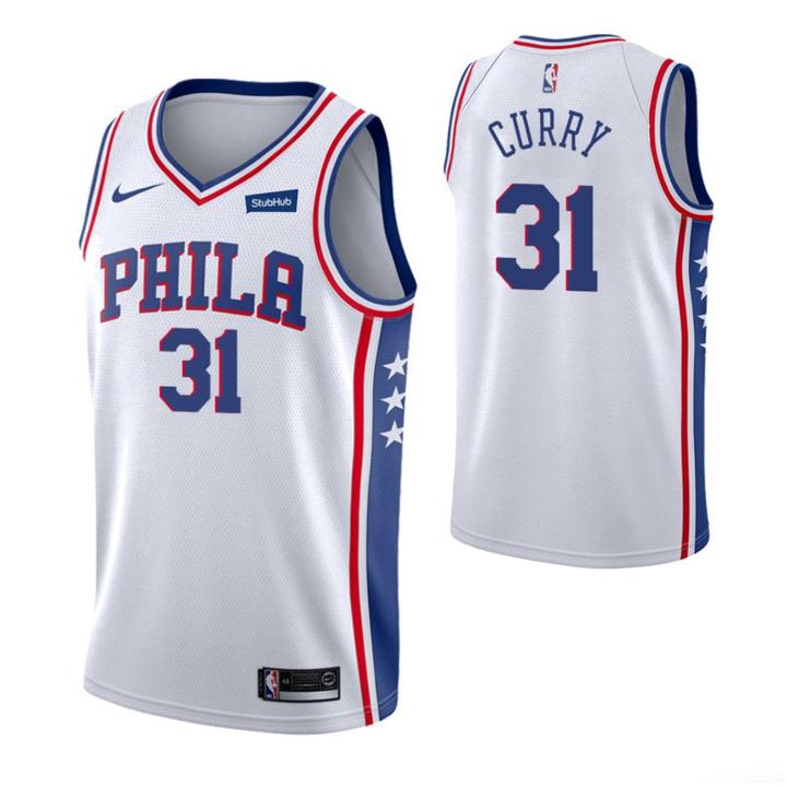 Nike 76ers #31 Seth Curry White NBA Swingman Association Edition Jersey