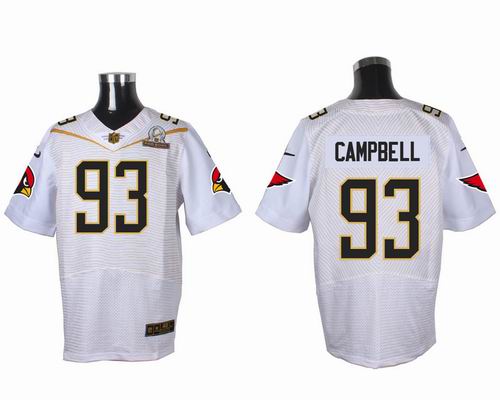Nike Arizona Cardinals #93 Calais Campbell white 2016 Pro Bowl Elite Jersey