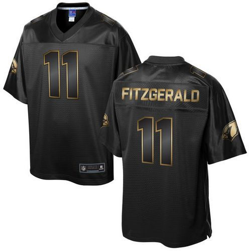 Nike Arizona Cardinals 11 Larry Fitzgerald Pro Line Black Gold Collection NFL Game Jersey
