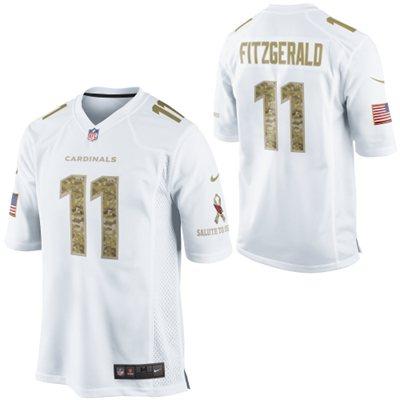 Nike Arizona Cardinals 11 Larry Fitzgerald White Salute to Service Game NFL Jersey