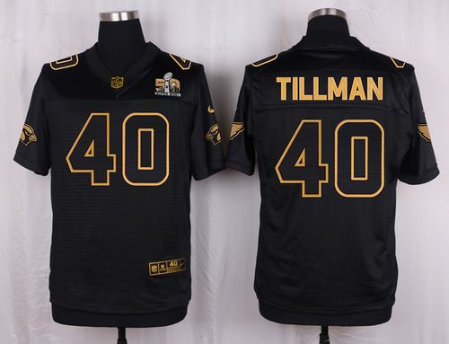 Nike Arizona Cardinals 40 Pat Tillman Pro Line Black Gold Collection NFL Elite Jersey