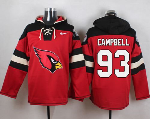 Nike Arizona Cardinals 93 Calais Campbell Red Player Pullover NFL Hoodie
