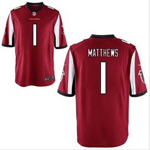 Nike Atlanta Falcons #1 Jake Matthews Red Elite Jersey